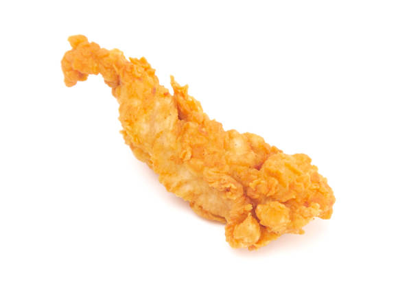 istock Golden Fried Chicken Fingers on a White Background 1043194648
