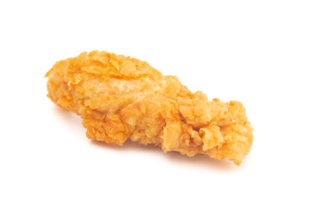 istock Golden Fried Chicken Fingers on a White Background 1043194766