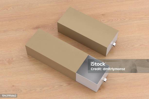 Empty Box Long Line Open And Closed Blank Empty Long Boxes Stock Photo - Download Image Now ...