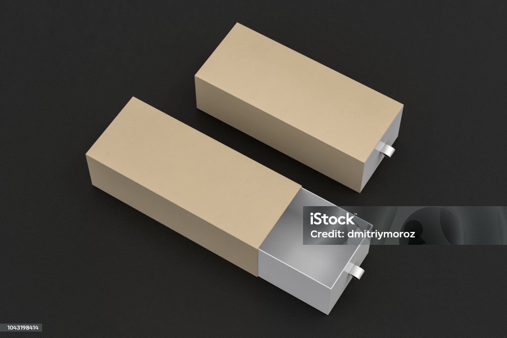 Empty Box Long Line Open And Closed Blank Empty Long Boxes Stock Photo - Download Image Now ...