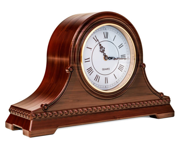 Retro chimes mantle clock, shelf clock. 3D rendering isolated on white background