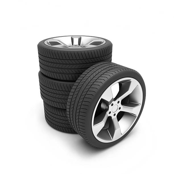 istock Aluminum wheels with tires 104320795