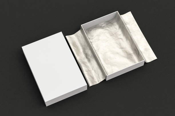 istock gift box mockup with unfolded wrapping paper 1043211860