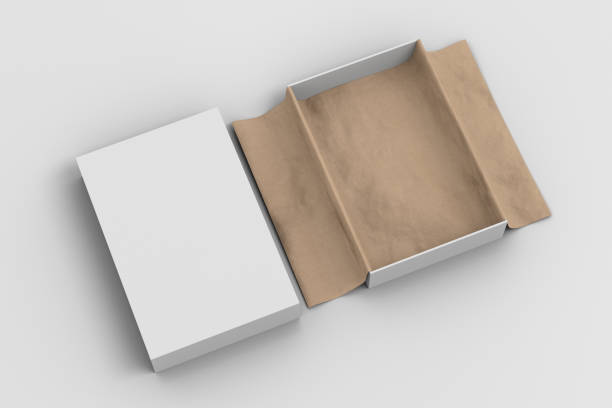 istock gift box mockup with unfolded wrapping paper 1043212188