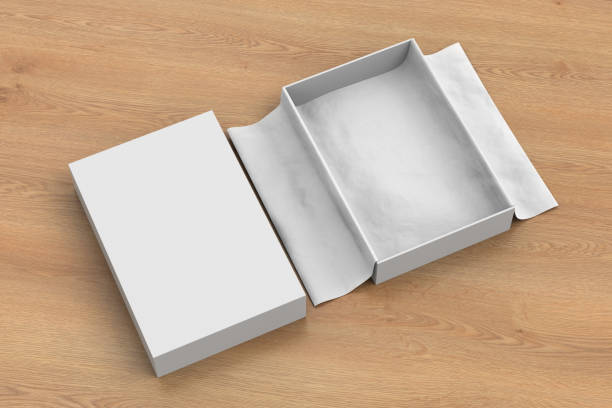 istock gift box mockup with unfolded wrapping paper 1043212226