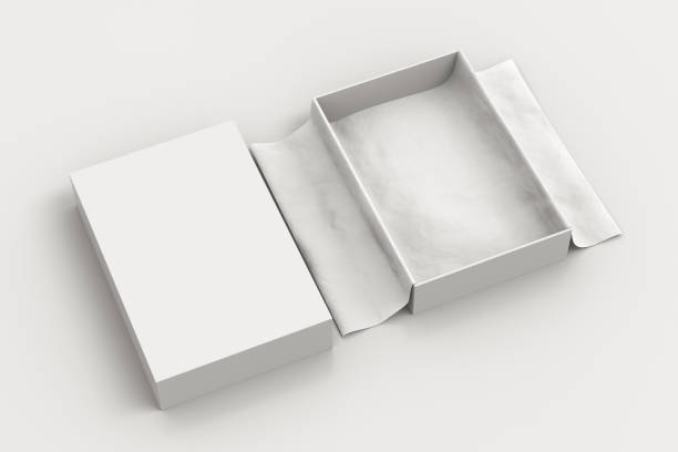 gift box mockup with unfolded wrapping paper