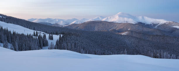 istock Winter panorama of mountains 1043218532