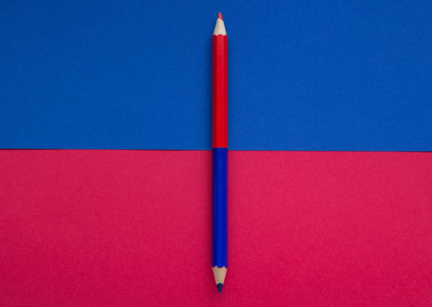 istock Red blue pencil on background, concept of education 1043223092