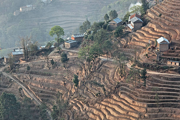 Mountain hill terrace in nagarkot nepal  nagarkot photos stock pictures, royalty-free photos & images