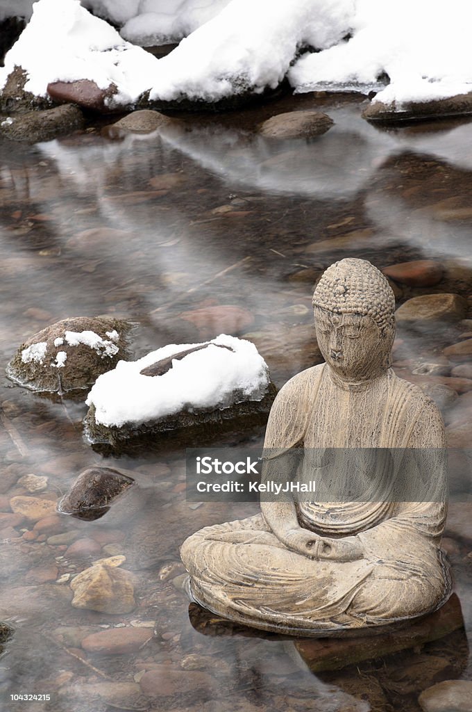 Meditação Buda no Inverno - Royalty-free Buda Foto de stock