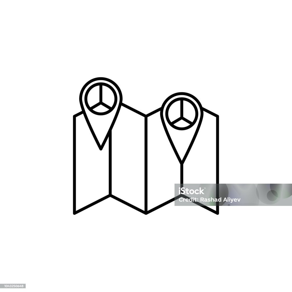 pin on peace map icon. Element of peace icon for mobile concept and web apps. Thin line pin on peace map icon can be used for web and mobile pin on peace map icon. Element of peace icon for mobile concept and web apps. Thin line pin on peace map icon can be used for web and mobile on white background Azerbaijan stock vector