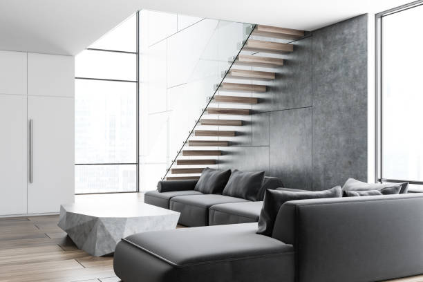 istock Concrete wall living room corner 1043254358