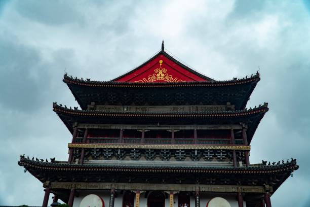 drum tower - xi ' an, china - xian tower drum china stock-fotos und bilder