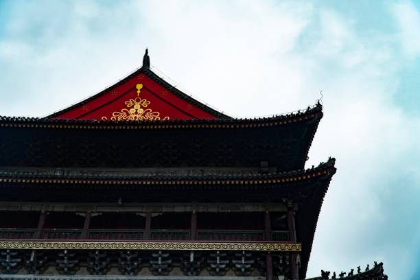 drum tower - xi'an, chiny - shaanxi province obrazy zdjęcia i obrazy z banku zdjęć