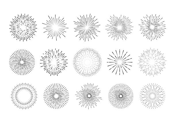 illustrations, cliparts, dessins animés et icônes de rayons lumineux du rafale. - old fashioned flash