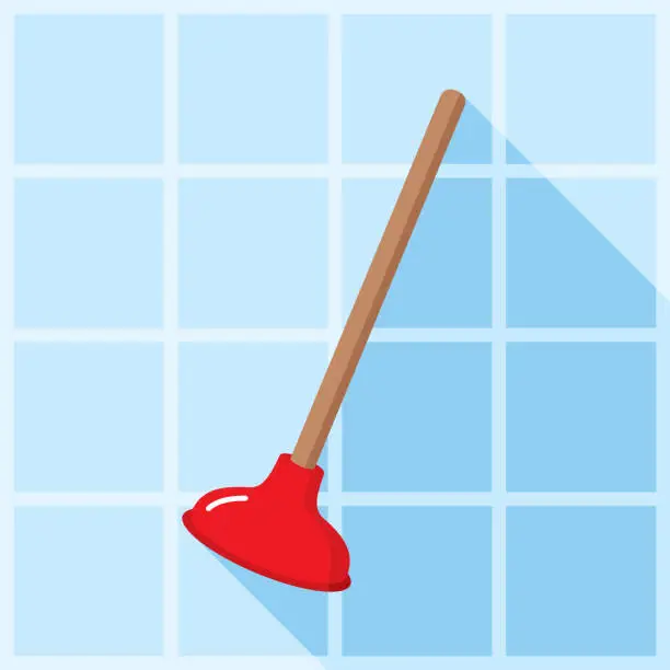 Vector illustration of Plunger Icon Flat