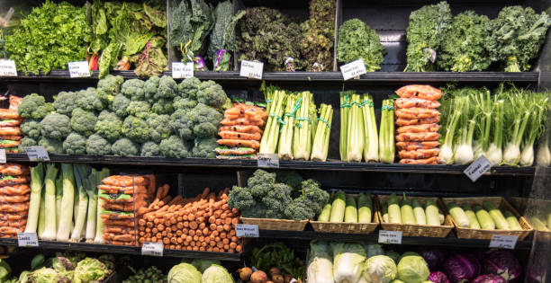 istock Vegetable gondola in a supermarket 1043266742
