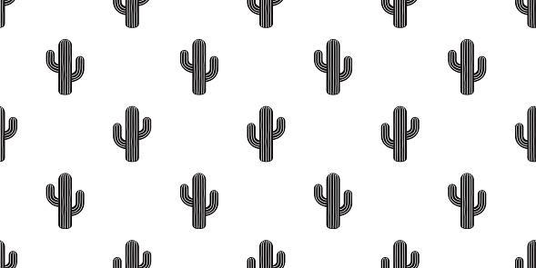 cactus seamless pattern vector flower Desert botanica plant garden summer scarf isolated tile background wallpaper repeat