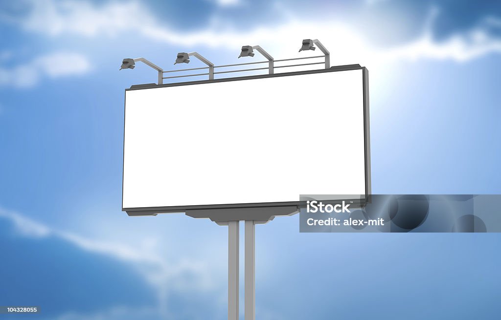 Пустая Реклама рекламный щит на фоне неба - Стоковые фото Без людей роялти-фри