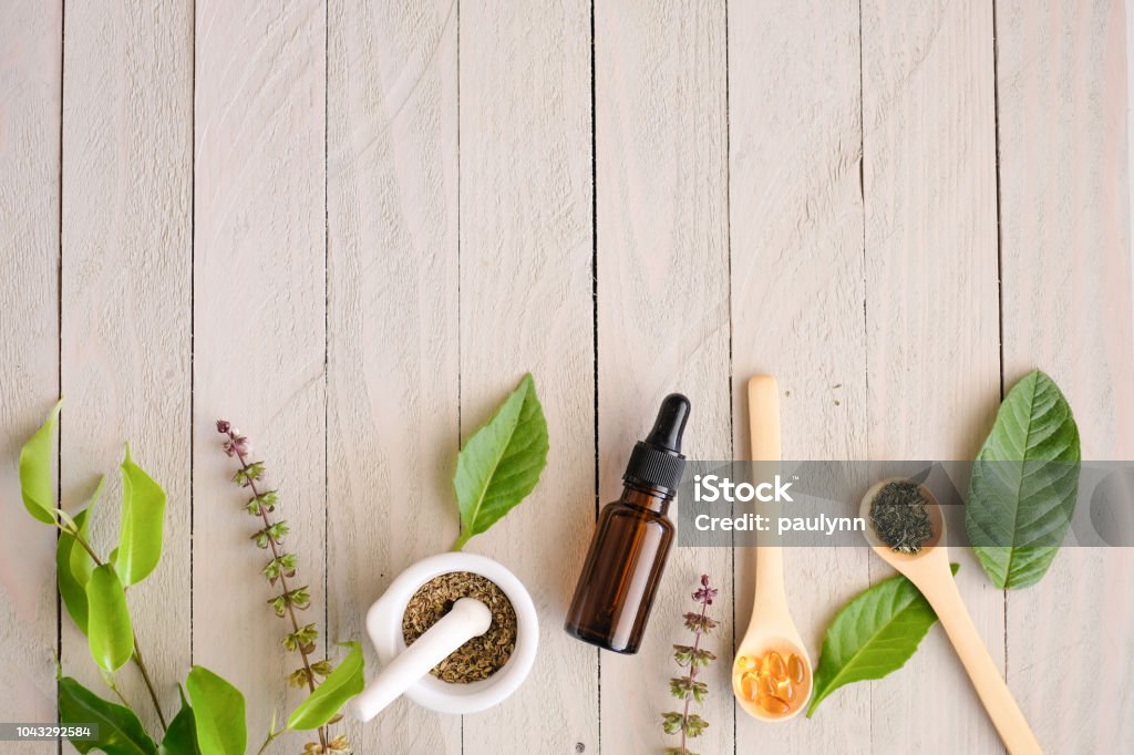 herbal organic medicine product. natural herb essential from nature. Nature Stock Photo