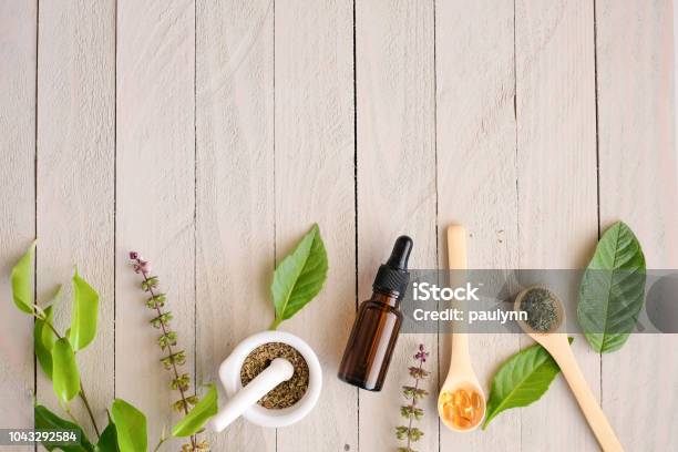 Herbal Organic Medicine Product Natural Herb Essential From Nature Stock Photo - Download Image Now