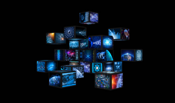 istock Media concept video wall with small screens 1043299902