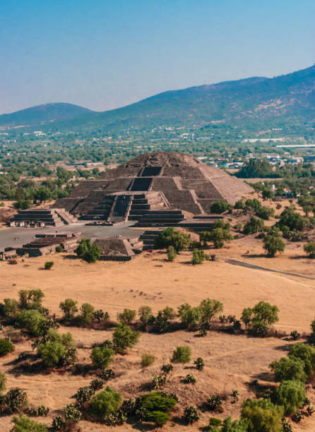 istock Background of Teotihuacan moon's pyramid 1043316780