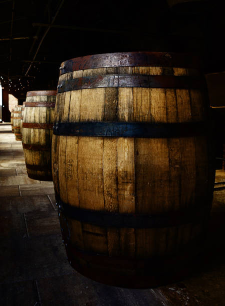 istock Old wooden barrels 1043319766