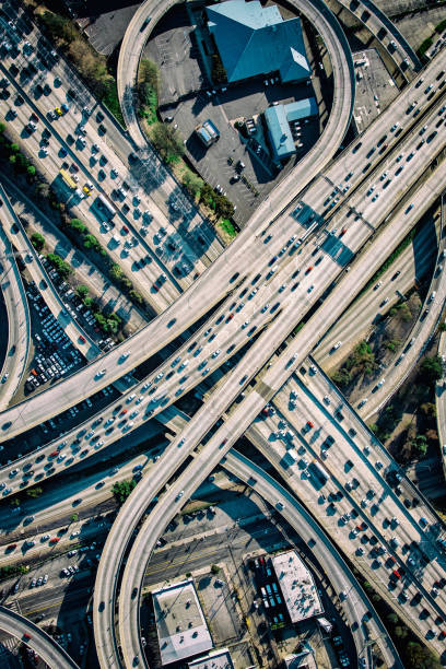 los angeles-autobahn-stau - traffic street city of los angeles los angeles county stock-fotos und bilder