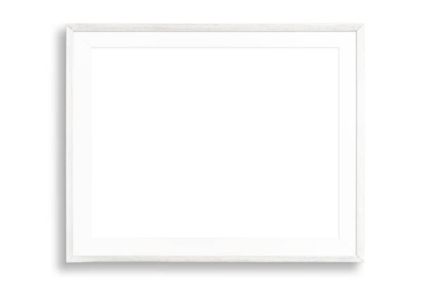 marco en blanco blanco - picture frame frame wood photograph fotografías e imágenes de stock