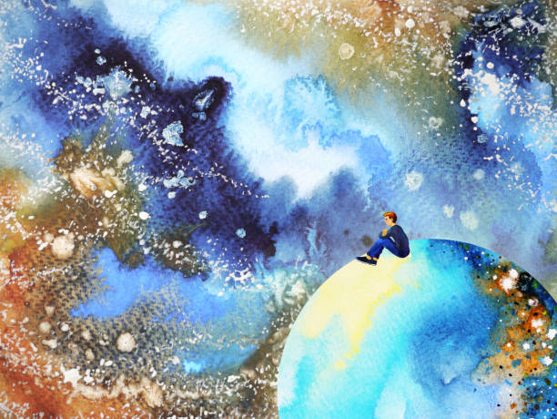 istock human and spirit powerful energy connect mind universe power abstract art watercolor painting illustration design hand drawing 1043376100