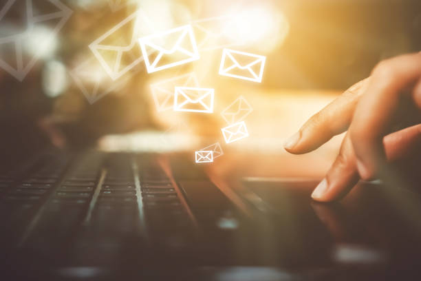 istock Woman hand using smartphone to send and recieve email. Business communication  technology concept. 1043376124