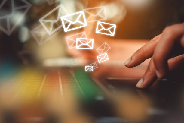 istock Woman hand using smartphone to send and recieve email. Business communication  technology concept. 1043376132