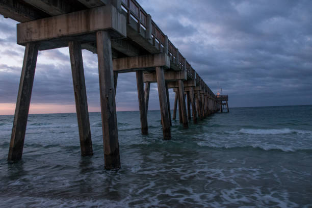 istock A beautiful brown colored wooden ocean pier 1043390884