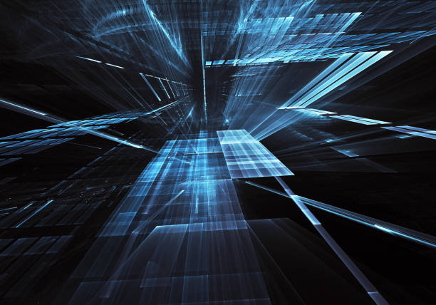 istock Abstract fractal background, texture. Virtual Neon City 1043405244