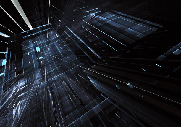 istock Abstract fractal background, texture. Virtual Neon City 1043407736