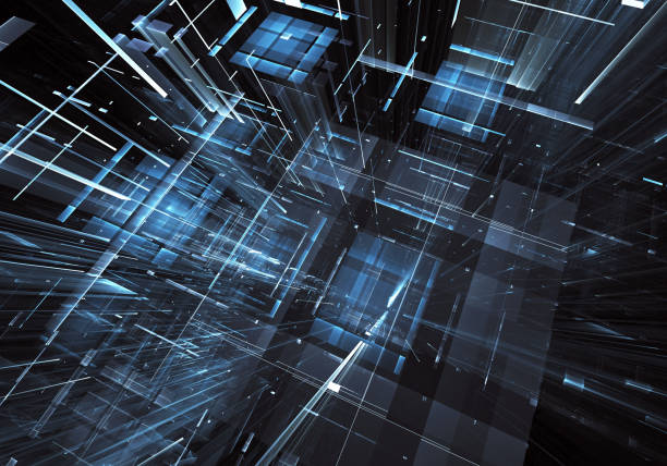 istock Abstract fractal background, texture. Virtual Neon City 1043408012