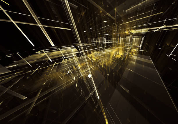 istock Abstract fractal background, texture. Virtual Neon City 1043408030