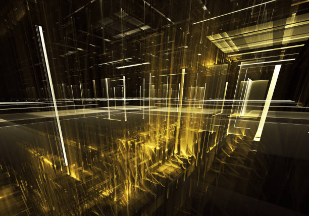 istock Abstract 3D fractal background, texture. Virtual Gold City 1043408126