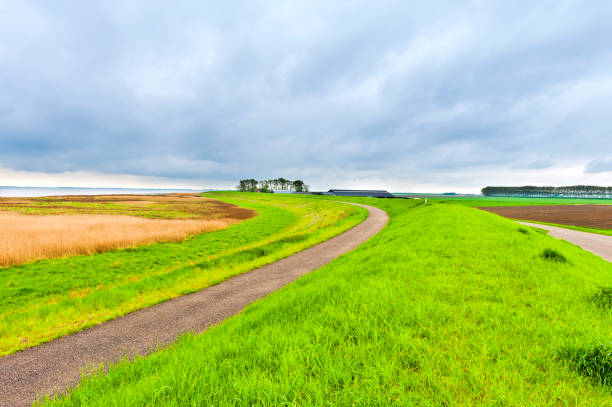 istock Road, Dam and Canal in Holland 1043411070