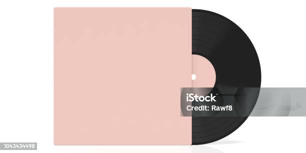 Vinyl Record Lp And Cover Isolated Cutout On White Background Copy Space 3d Illustration Stock Photo - Download Image Now