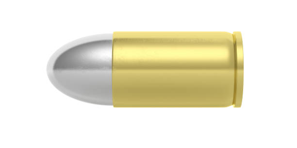 istock Gold silver bullet isolated on white background. 3d illustartion 1043434576