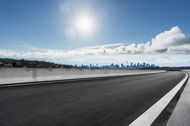 istock Perspective view of sydney harbor skyline against sky 1043435034