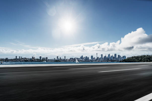 istock Perspective view of sydney harbor skyline against sky 1043435084