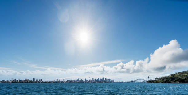 istock Perspective view of sydney harbor skyline against sky 1043435114