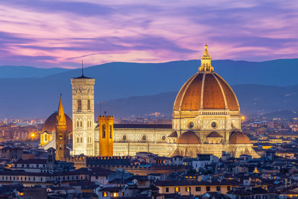 istock Florence Cathedral at night in Florence, Italy 1043441216