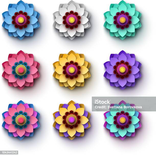 Vetores de Flores 3d Coloridas Brilhantes Isoladas No Branco e mais imagens de Abstrato - Abstrato, Amarelo, Arte - iStock Vetores de Flores 3d Coloridas Brilhantes Isoladas No Branco e mais imagens de Abstrato - Abstrato, Amarelo, Arte - iStock
