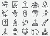 Funeral Line Icons