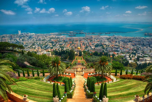 The beautiful Baha'i Gardens of Haifa, Israel.