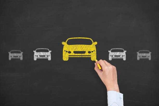 Car Drawing Choose on Blackboard